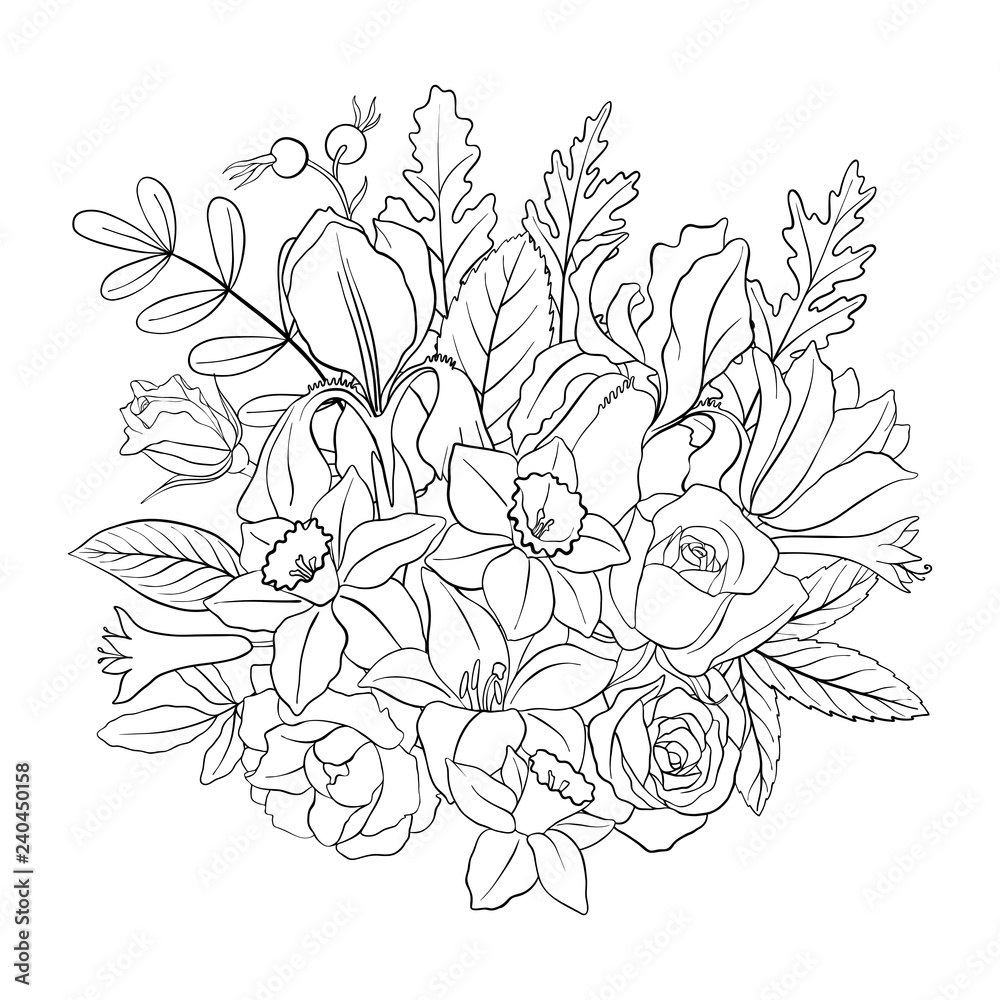 vector floral composition