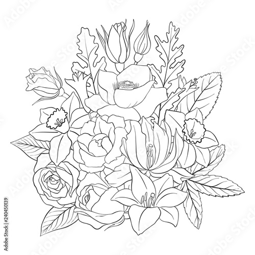 vector floral composition