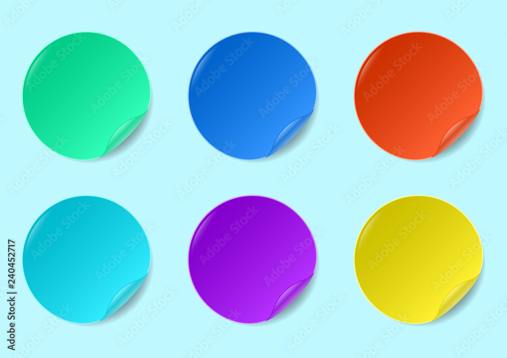 set of multicolored round stickers izolated on a background set of multicolored round stickers izolated on a background