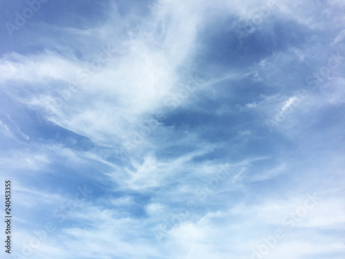 White clouds and blue sky background