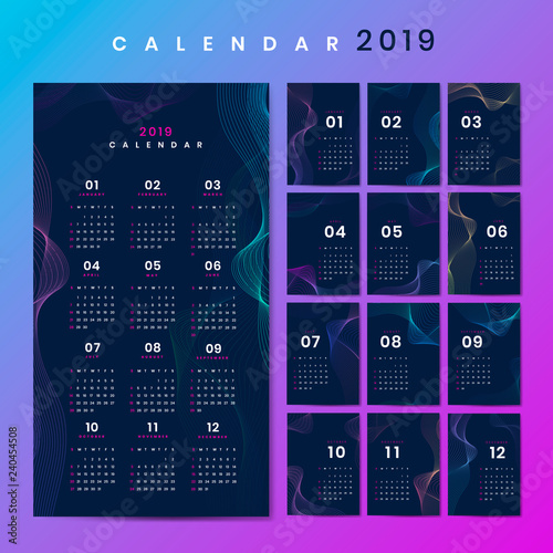 Contour design calendar mockup