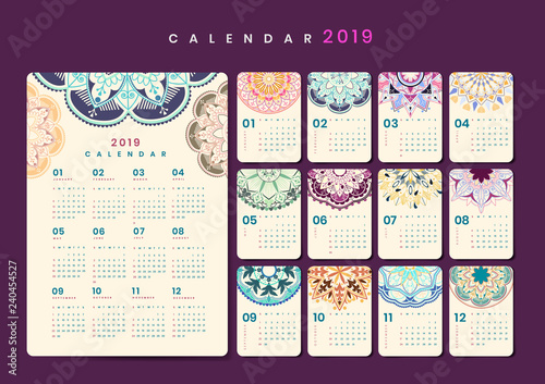 Mandala calendar mockup