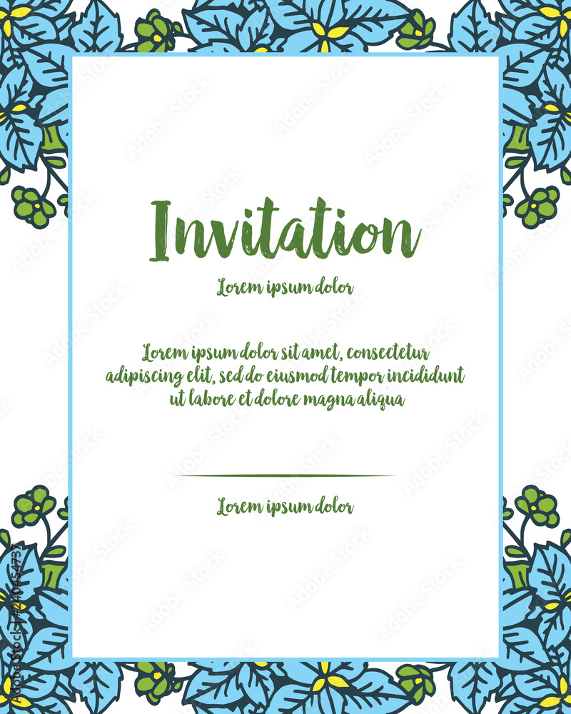 Vector flowers frame for invitation vector illustration