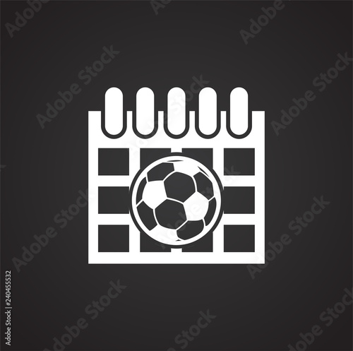 Soccer calendar icon on white background for graphic and web design, Modern simple vector sign. Internet concept. Trendy symbol for website design web button or mobile app
