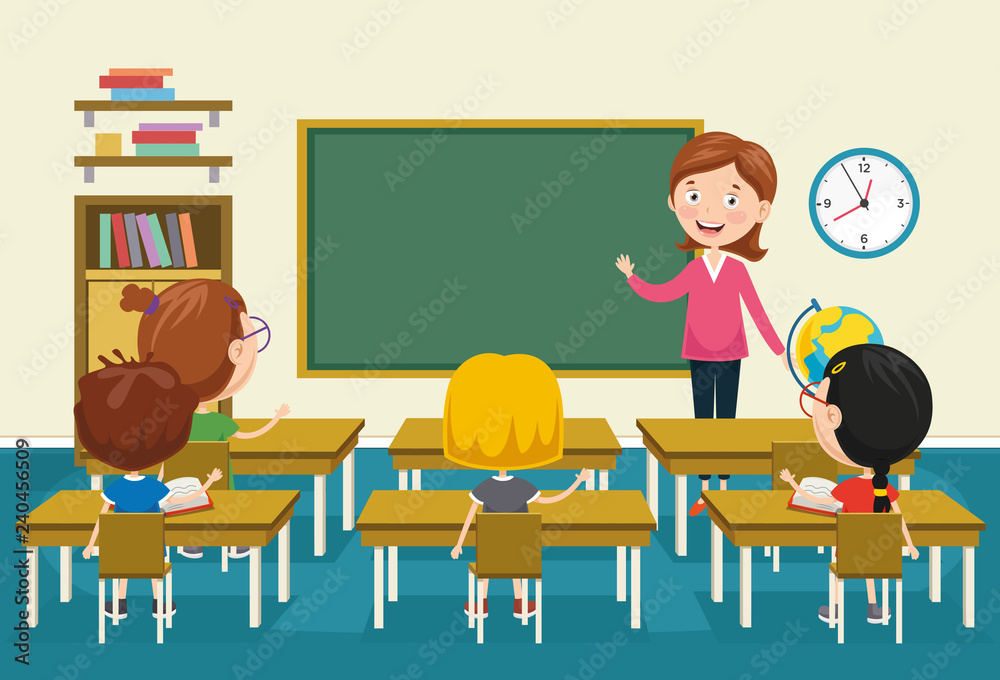 Vector Illustration Of Classroom