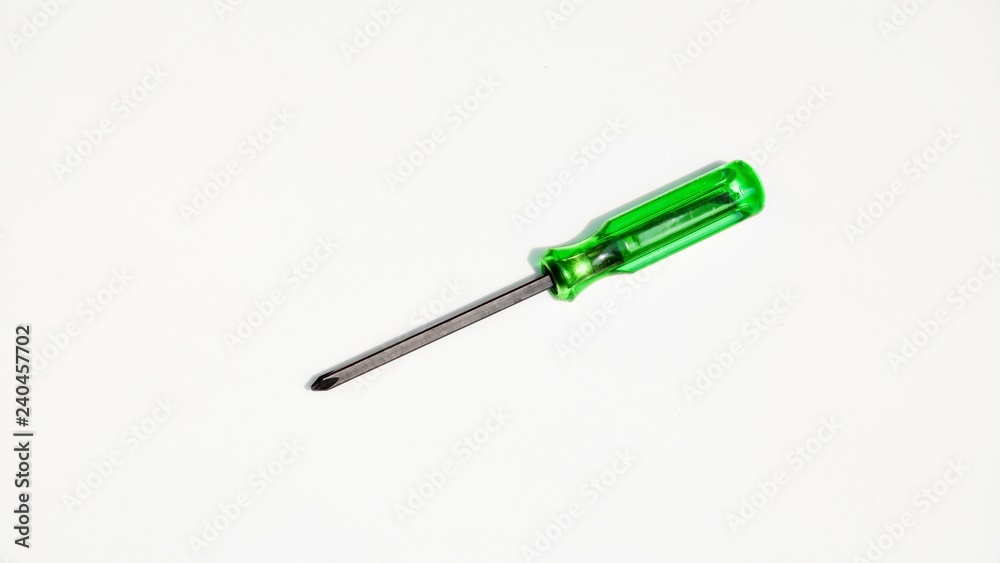 green screwdriver with shadow green screwdriver with shadow