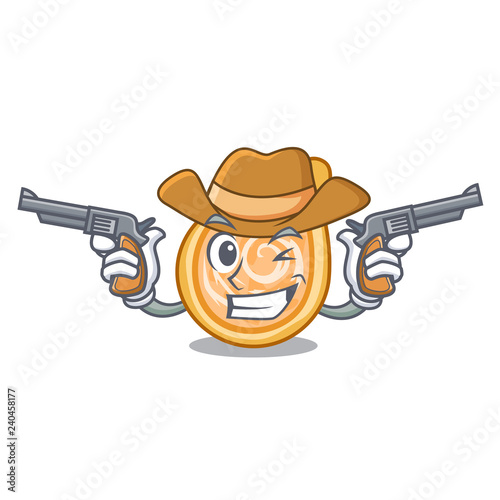 Cowboy chicken coxinhas on the table cartoon