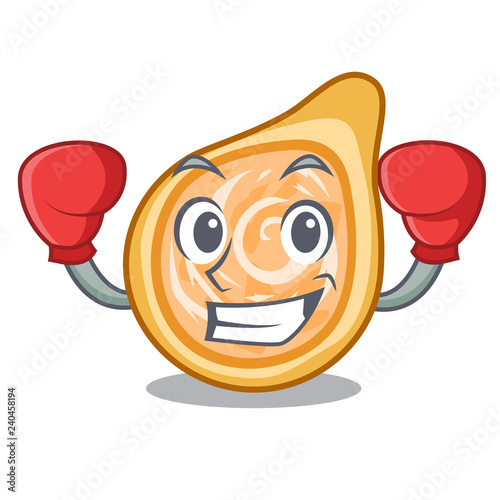 Boxing chicken coxinhas on the table cartoon