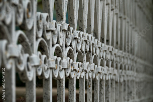 Vintage metal fence ornamets background