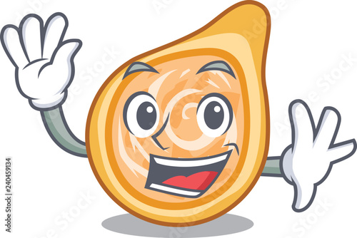 Waving snacks coxinha on a character plates