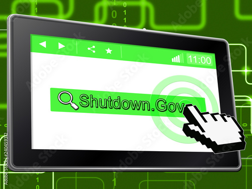 Government Shutdown Tablet Means America Closed By Senate Or President