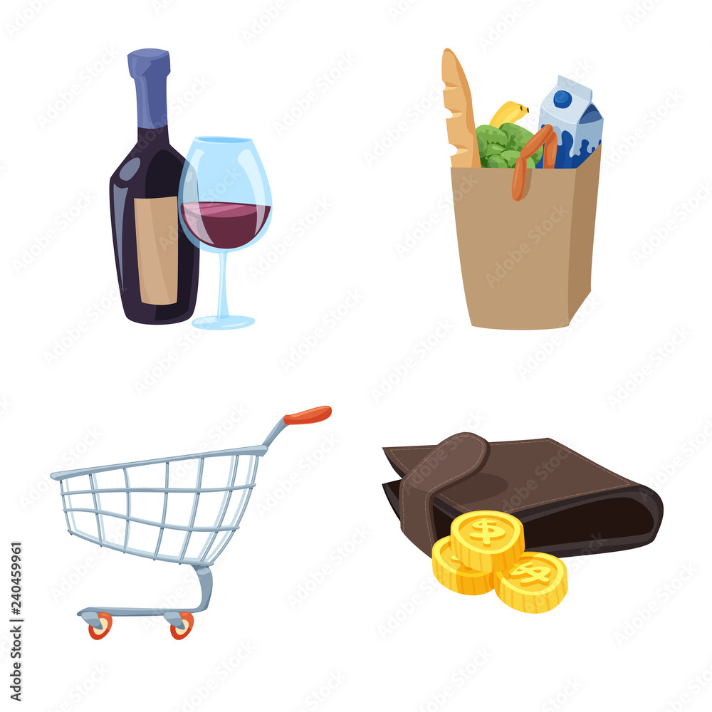 Vector illustration of food and drink icon. Set of food and store stock symbol for web. Vector illustration of food and drink icon. Set of food and store stock symbol for web.