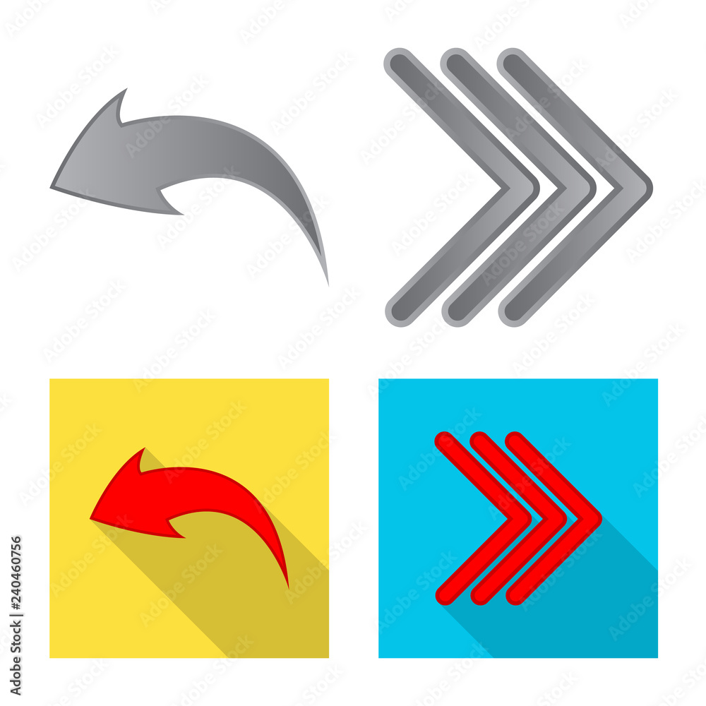 Vector design of element and arrow symbol. Collection of element and direction stock symbol for web. Vector design of element and arrow symbol. Collection of element and direction stock symbol for web.