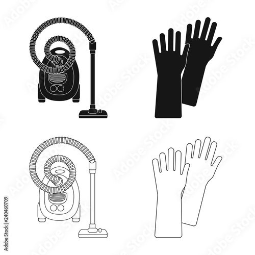 Vector illustration of cleaning and service sign. Collection of cleaning and household stock vector illustration.