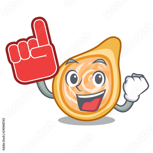 Foam finger chicken coxinha in shape a cartoon