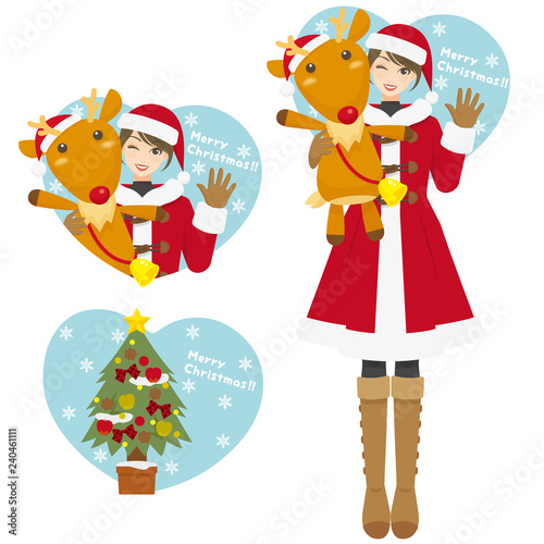 優良女子推進課/クリスマス+サンタ+トナカイ