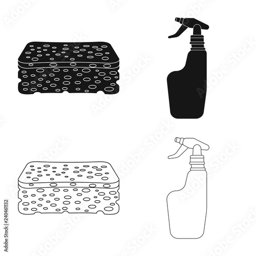 Vector illustration of cleaning and service logo. Collection of cleaning and household stock symbol for web.