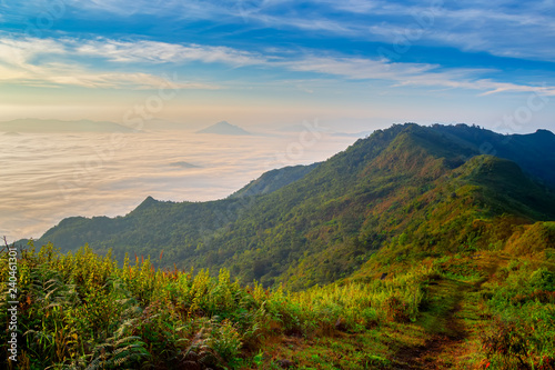 Landscape of sunrise on Mountain at of Phu Chi Dao ,Thailand