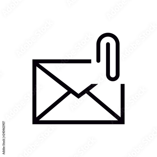 Email attachment interface vector icon