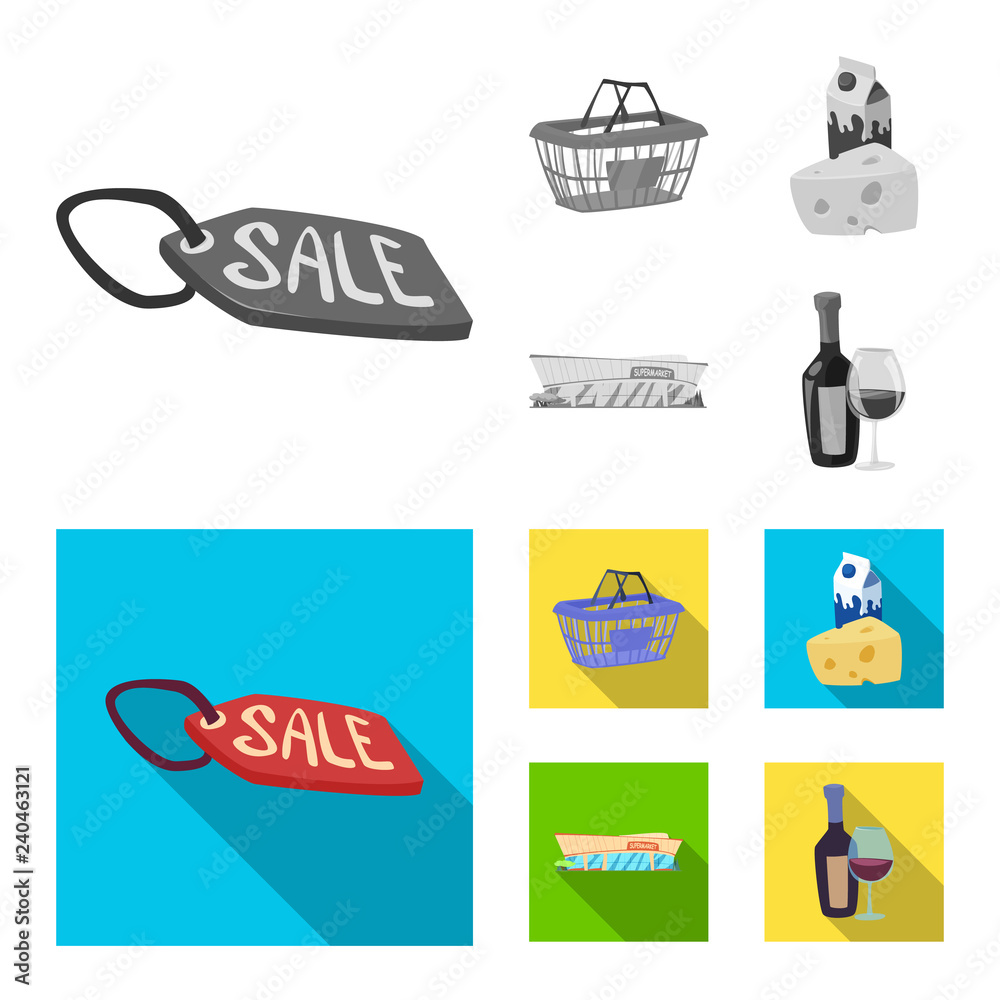 Isolated object of food and drink icon. Set of food and store stock vector illustration.