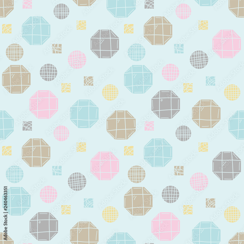 Cute geometric background. Seamless pattern.Vector. かわいい幾何学パターン
