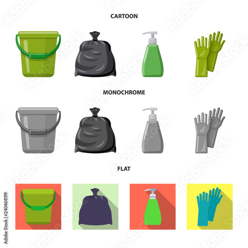 Isolated object of cleaning and service logo. Collection of cleaning and household vector icon for stock.