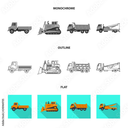Isolated object of build and construction symbol. Set of build and machinery stock vector illustration.