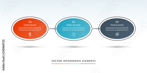 Timeline infographic template of 3 options, steps, parts. Can be used for web design, diagram, chart, graph, business presentation.