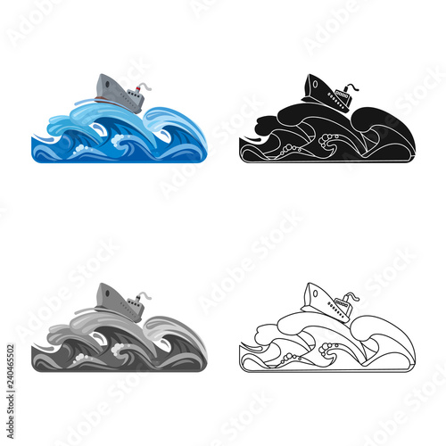 Isolated object of natural and disaster logo. Collection of natural and risk stock vector illustration.