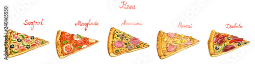 watercolor drawing pizza photo