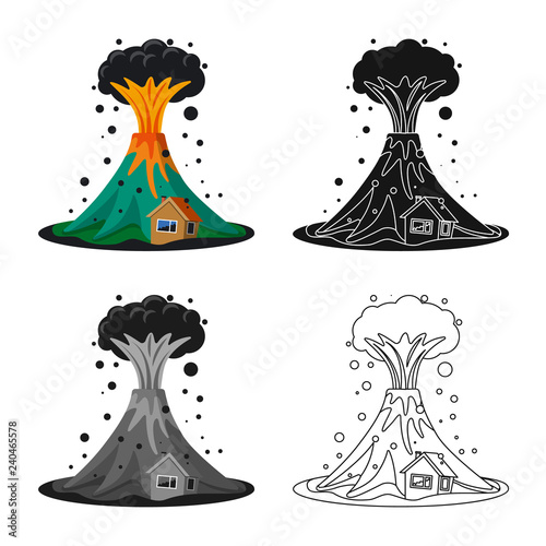 Isolated object of natural and disaster icon. Collection of natural and risk stock symbol for web.