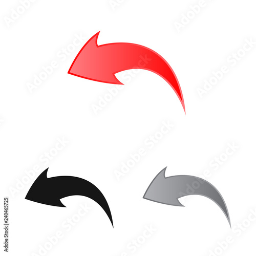 Vector illustration of element and arrow symbol. Collection of element and direction stock symbol for web.