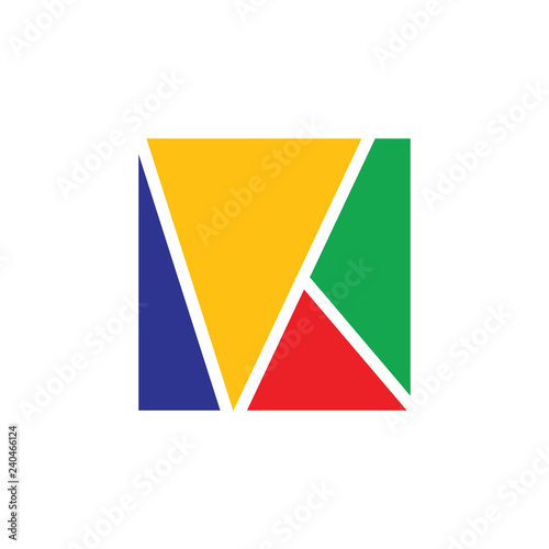 Free Download abstract letter vk square colorful logo - GFXLoad