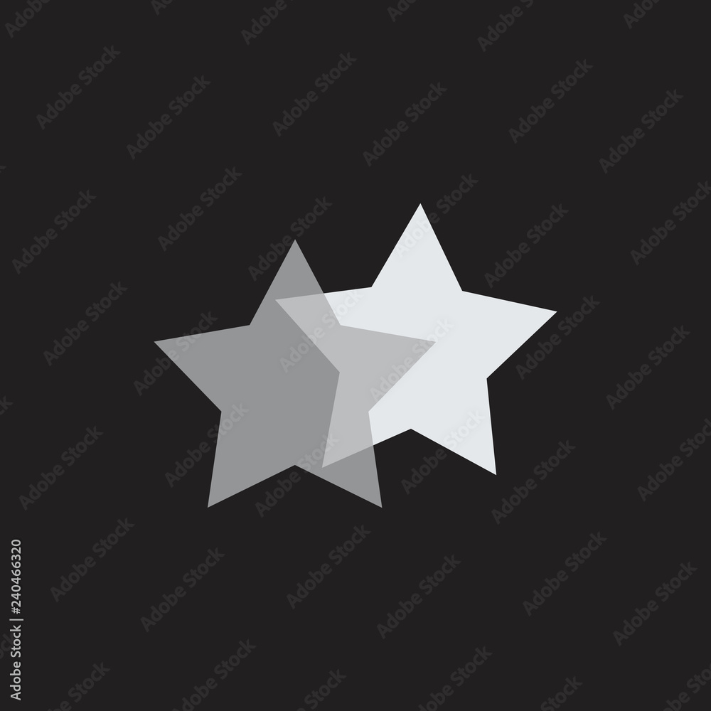 Obraz premium linked geometric two star symbol logo vector