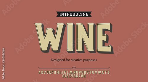 Wine typeface.For labels and different type designs