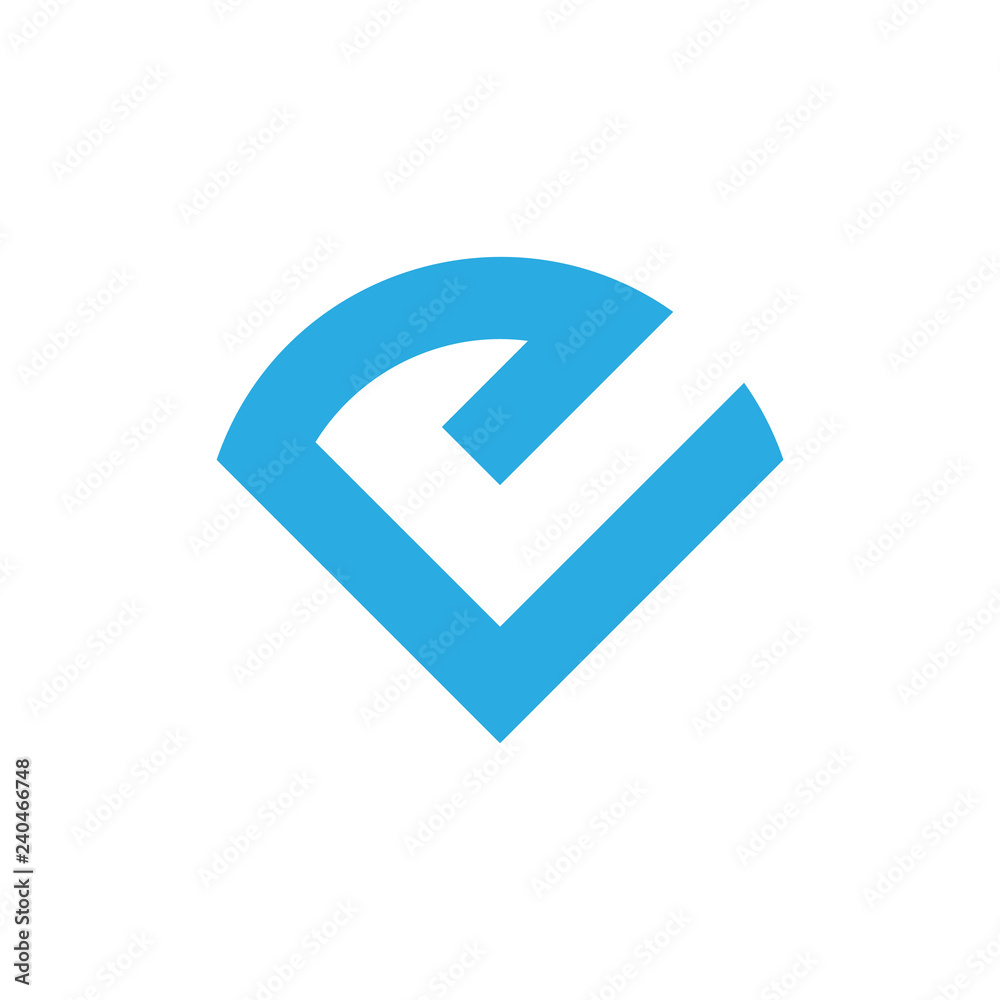 abstract letter ev simple geometric logo vector abstract letter ev simple geometric logo vector