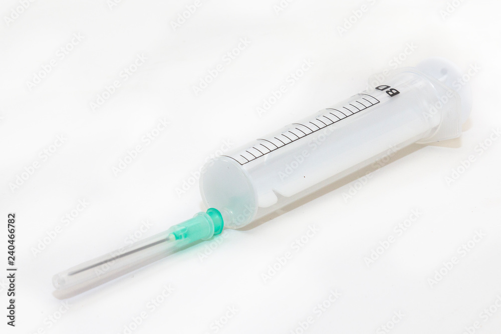 medical syringe on white background, not isolate medical syringe on white background, not isolate