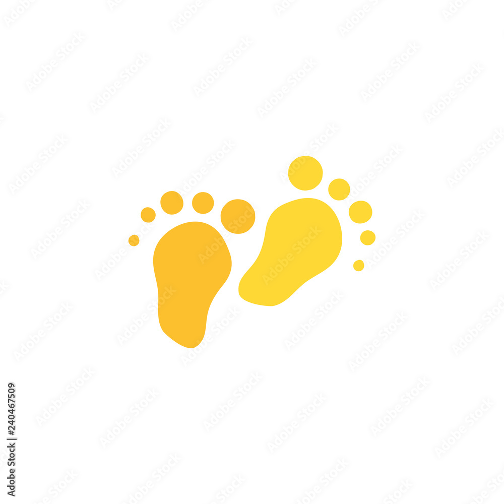Footprint flat color illustration Footprint flat color illustration