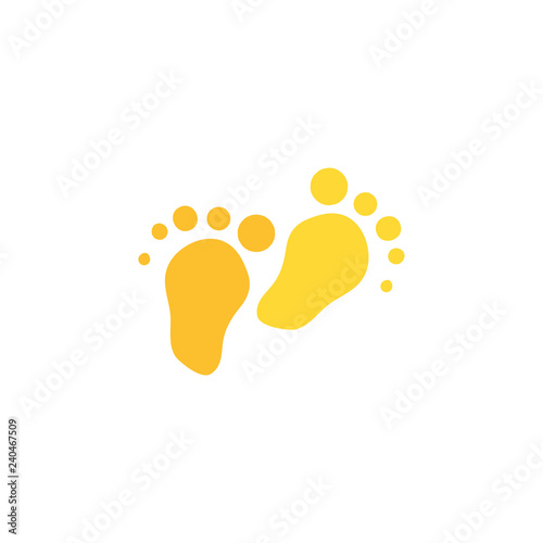 Footprint flat color illustration