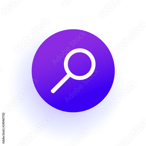 Web icon Magnifier. Purple gradient. Search sign.