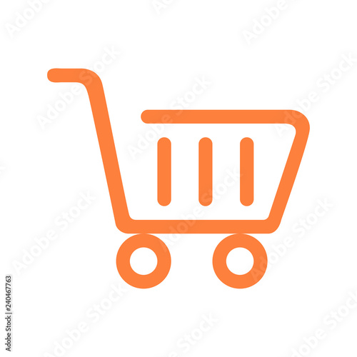 Line icon shopping empty cart isolated on white background. Vector illustration.