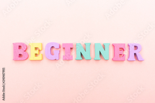 Word beginner made from children letters photo