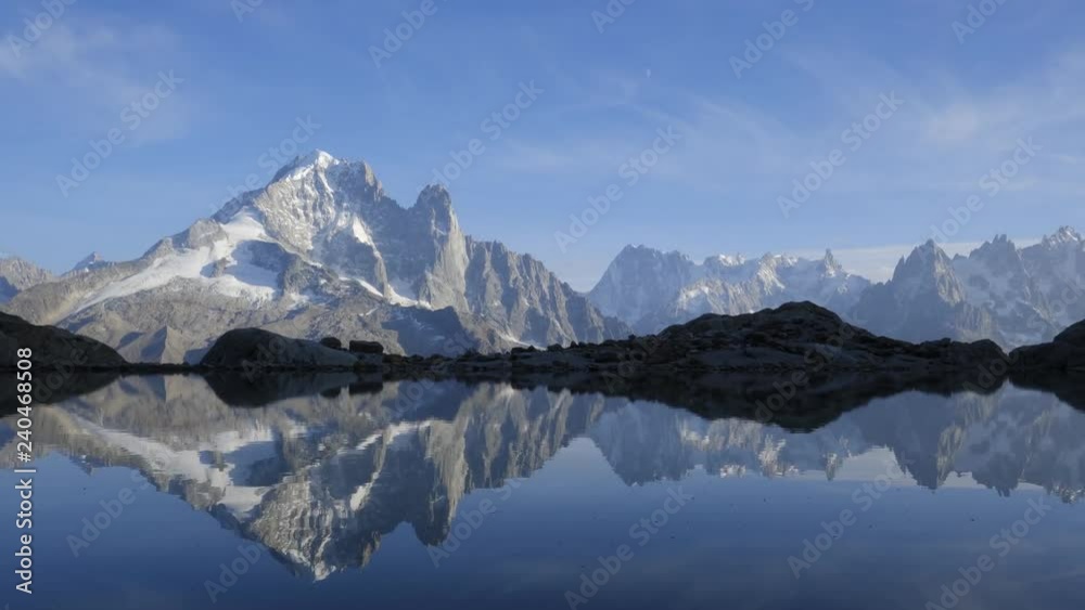 custom made wallpaper toronto digitalColourful sunset on Lac Blanc lake in France Alps. Monte Bianco mountain range on background. Vallon de Berard Nature Preserve, Chamonix, Graian Alps. Timelapse video