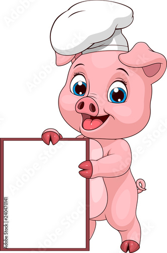 Funny pig chef