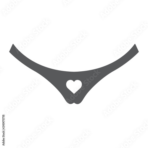 Woman briefs glyph icon, female and underwear, panties sign, vector graphics, a solid pattern on a white background.