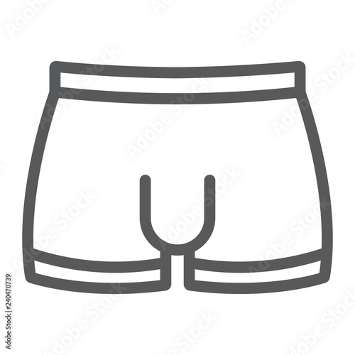 Men underware line icon, male and underwear, briefs sign, vector graphics, a linear pattern on a white background.