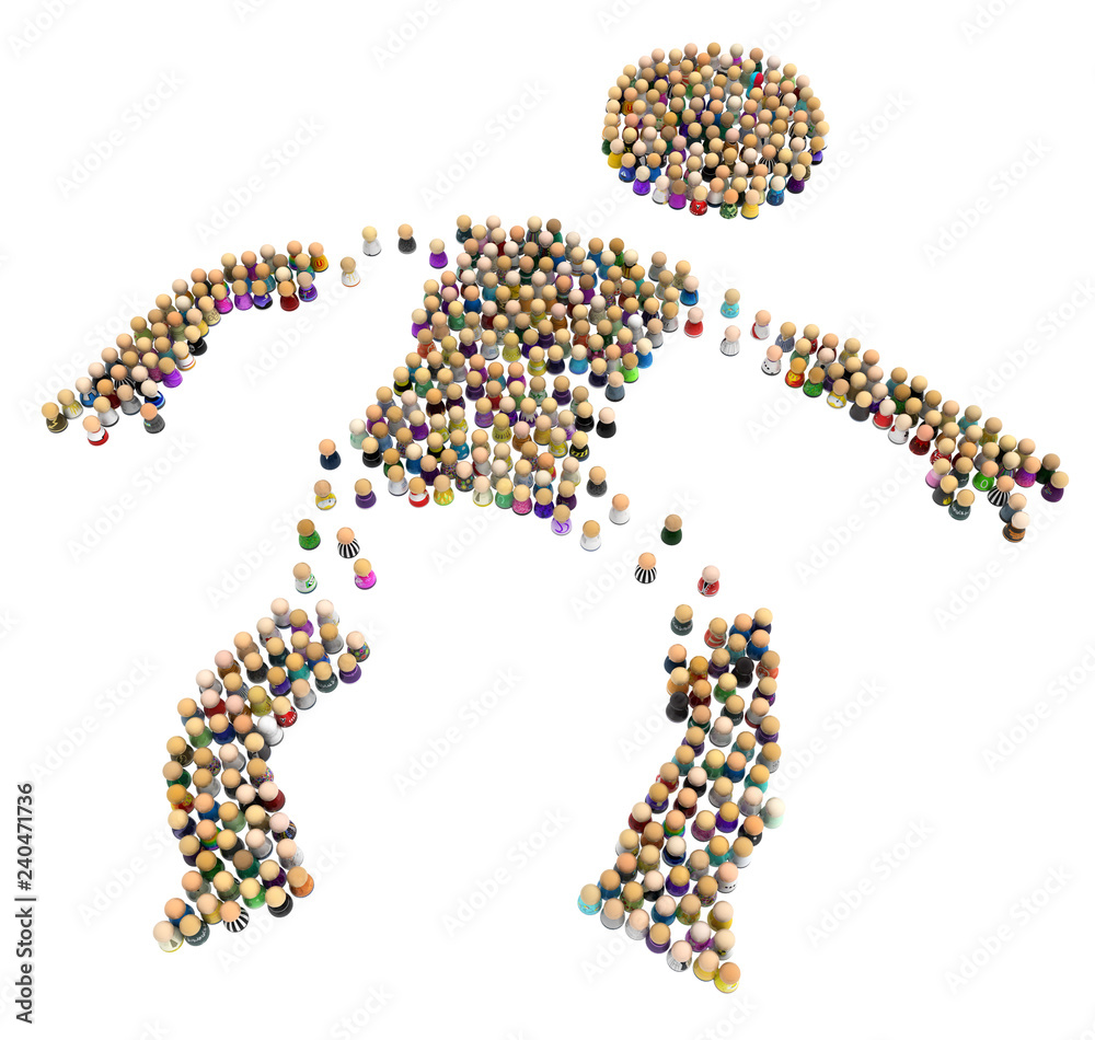 Cartoon Crowd Figure, Breaking Cartoon Crowd Figure, Breaking
