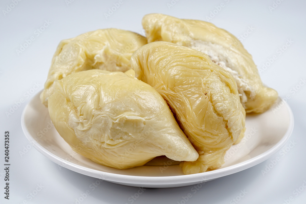 Durian or the king a fruits on a plate Durian or the king a fruits on a plate