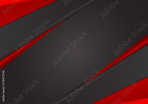Black and red geometric abstract vector background with copy space
