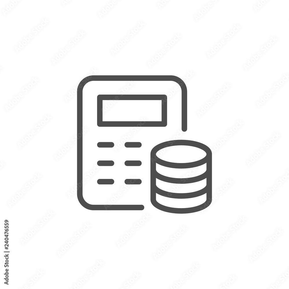 Financial calculation line icon Financial calculation line icon